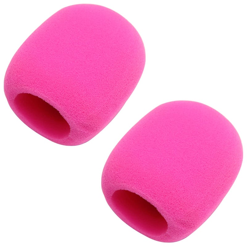 Fielect 2Pcs Microphone Covers Foam Mic Cover Handheld Microphone Windscreen Shield Mic Foam Filter Pink for KTV Broadcasting - Image 1